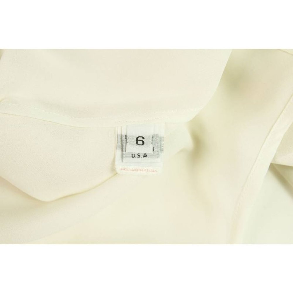 White Womens Ruffled Button Down Front - image 7